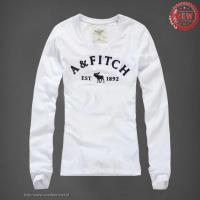 dames abercrombie fitch lang tees est 1892 wit Outlet Breda a5h1q238